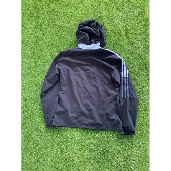 Adidas Hooded Jacket Women's XS Black Three Stripe Full Zip Aeroready - Picture 2 of 3
